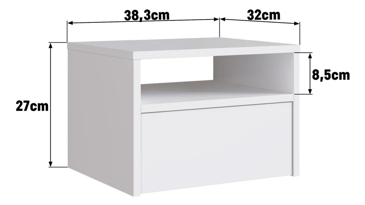 Mesa De Luz Flotante Estilo Nórdico Reforzada
