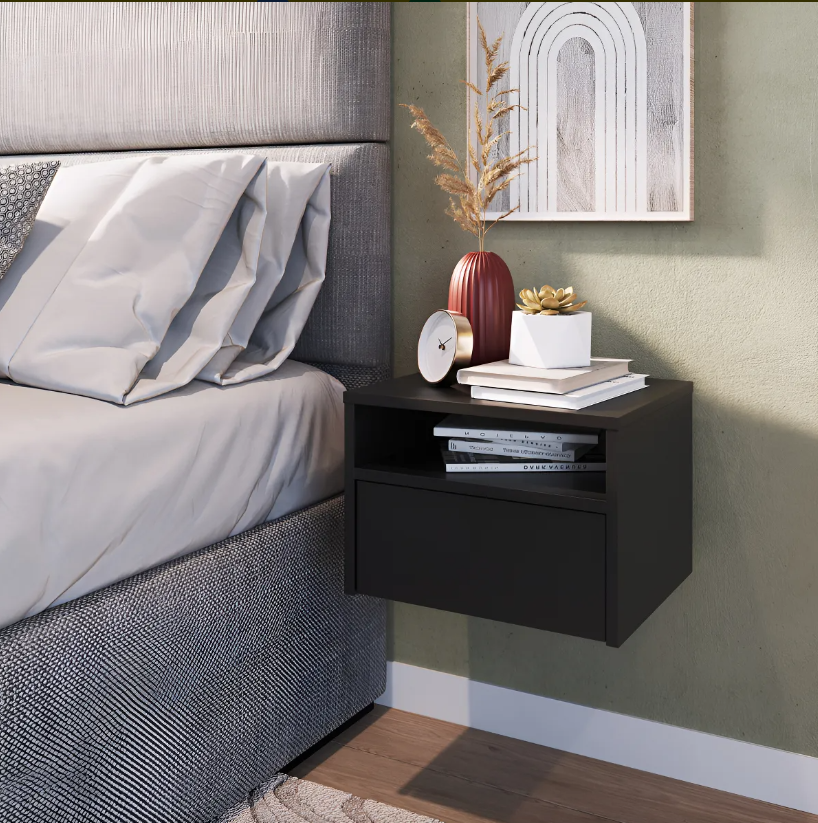 Mesa De Luz Flotante Estilo Nórdico Reforzada