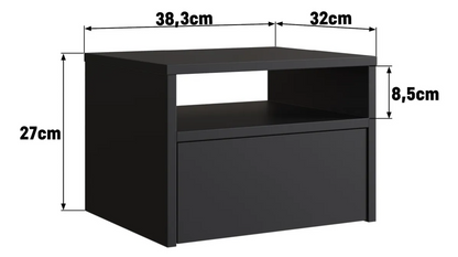 Mesa De Luz Flotante Estilo Nórdico Reforzada