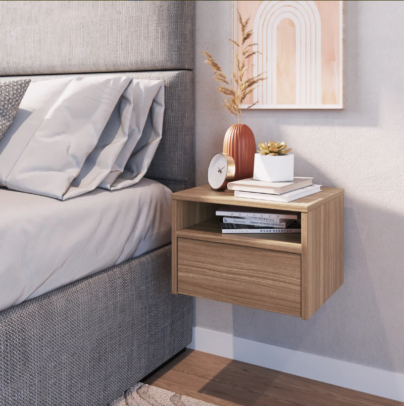 Mesa De Luz Flotante Estilo Nórdico Reforzada