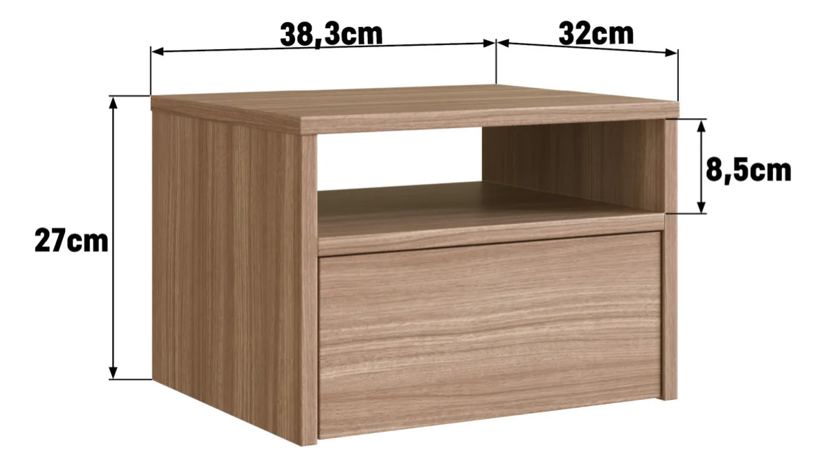 Mesa De Luz Flotante Estilo Nórdico Reforzada