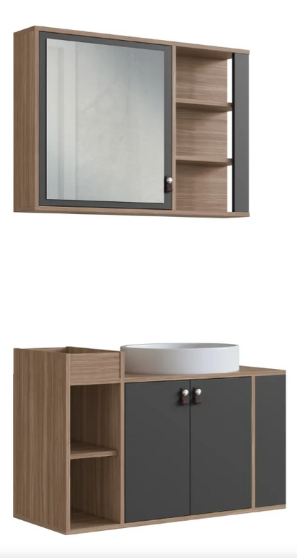 Mueble De Baño Aereo Mas Bacha 80cm Y Botiquín