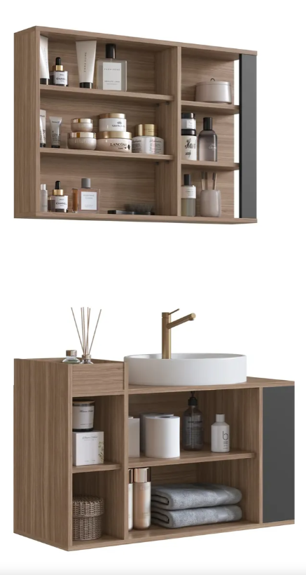 Mueble De Baño Aereo Mas Bacha 80cm Y Botiquín