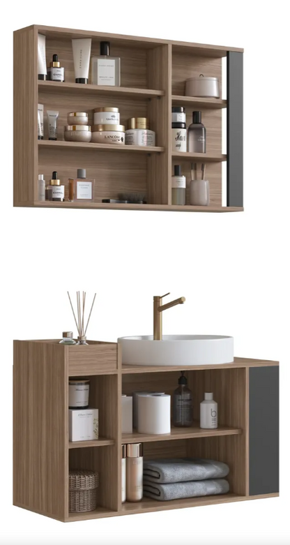 Mueble De Baño Aereo Mas Bacha 80cm Y Botiquín
