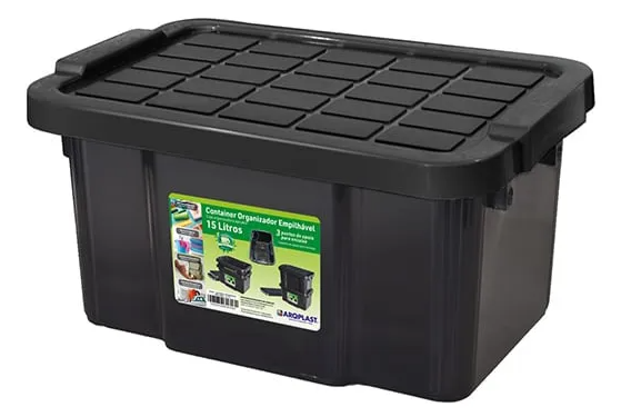 Caja Organizadora De 15 Litros Con Tapa