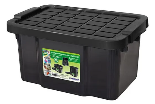 Caja Organizadora De 15 Litros Con Tapa