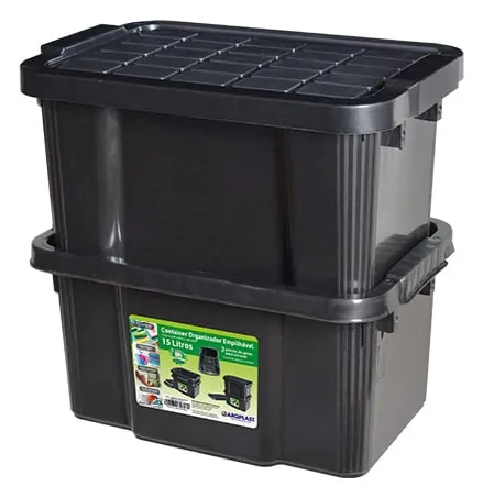 Caja Organizadora De 15 Litros Con Tapa