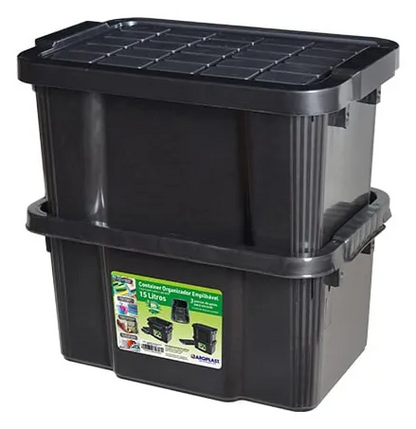 Caja Organizadora De 15 Litros Con Tapa