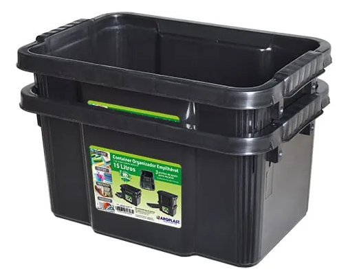 Caja Organizadora De 15 Litros Con Tapa