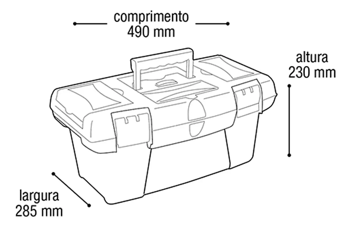 Caja De Herramientas De Plástico Negro 49cm