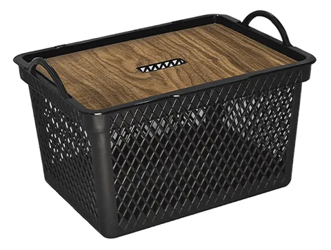 Caja Organizador Con Tapa Simil Madera