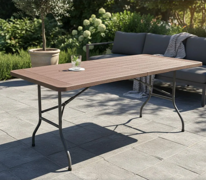 Mesa Plegable 1.80x70x74 Simil Madera