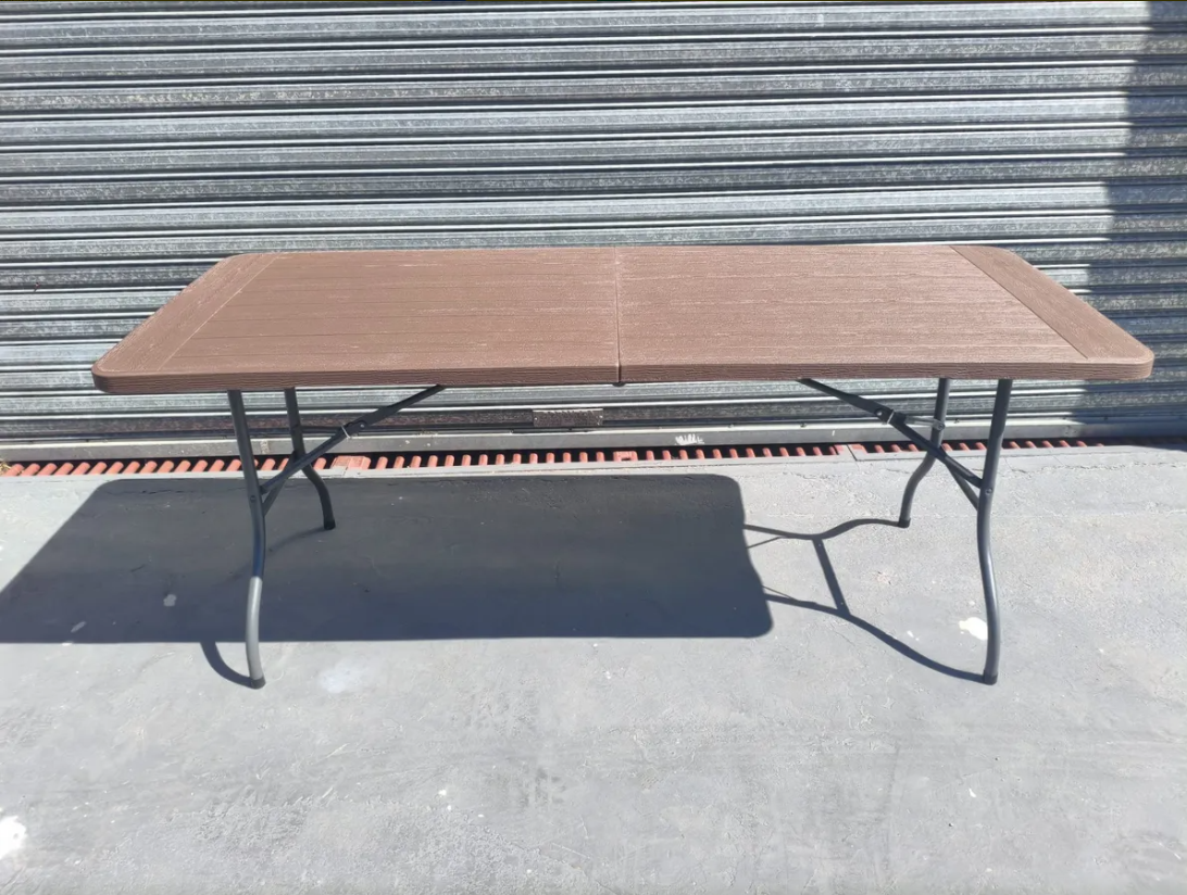 Mesa Plegable 1.80x70x74 Simil Madera