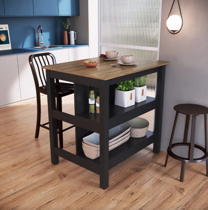 Isla De Cocina Negro Y Miel