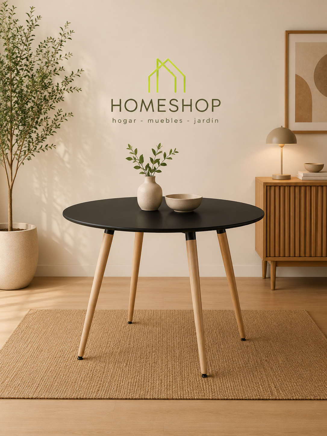 Mesa modelo Eames  diámetro 80 cm.