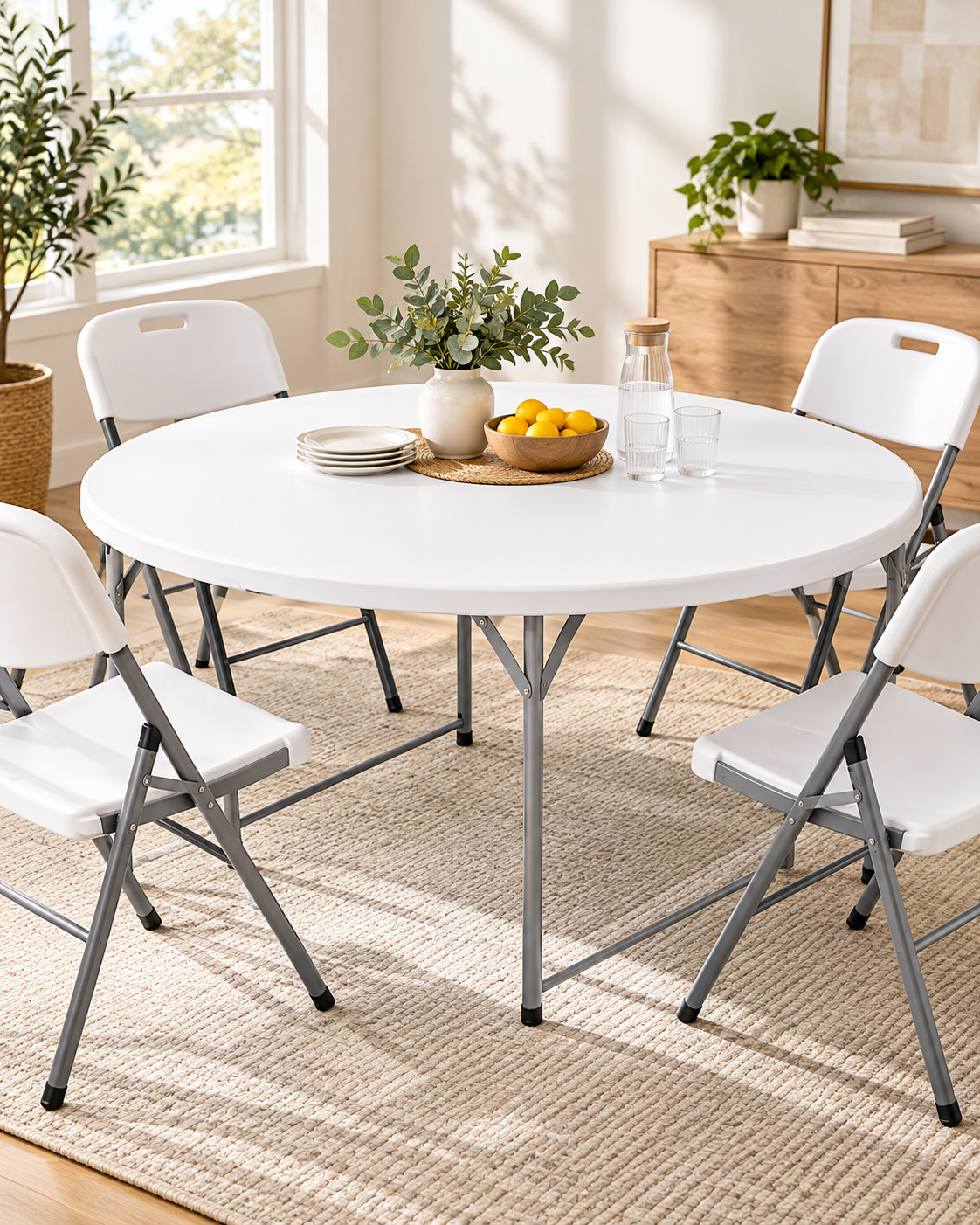 Mesa plegable valija diámetro 122 cm