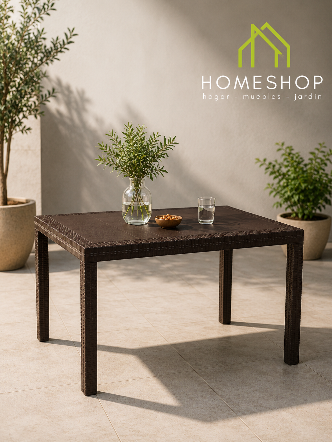 Mesa ratán Houston marrón