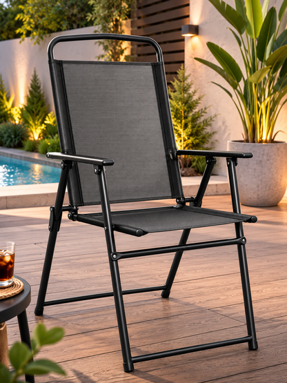 Silla De Camping Plegable Negra