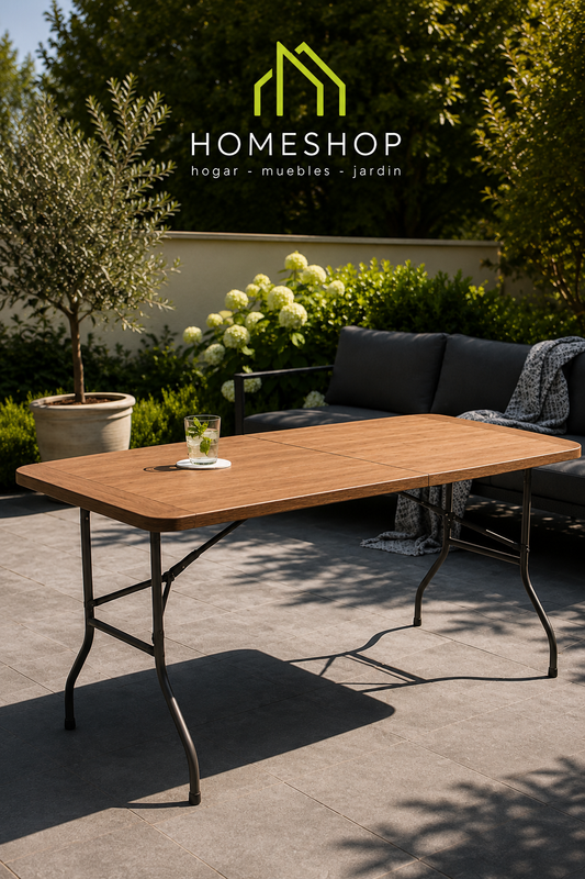 Mesa Plegable 1.80x70x74 Simil Madera