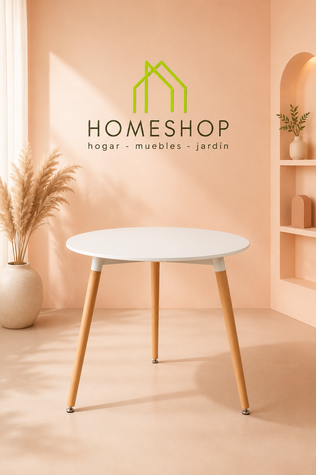 Mesa modelo Eames Circular De Tres Patas  Diámetro  80 cm.