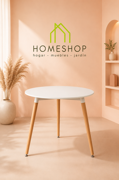 Mesa modelo Eames Circular De Tres Patas  Diámetro  80 cm.