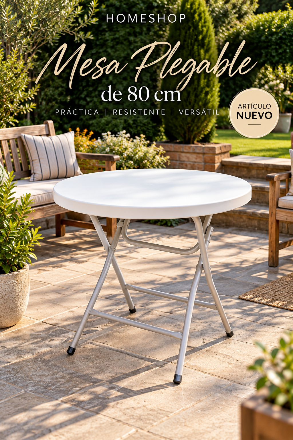 Mesa NUEVA plegable de 80cm
