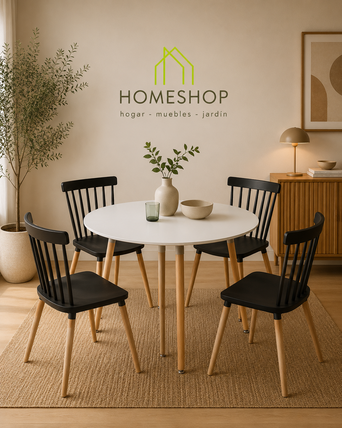 Mesa modelo Eames  diámetro 80 cm.