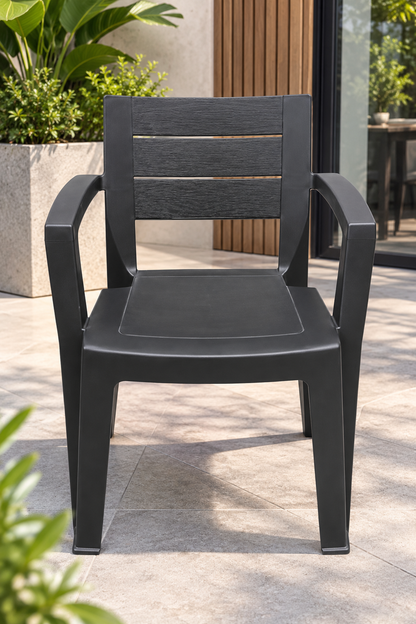 Silla Emma con posabrazos Grafito