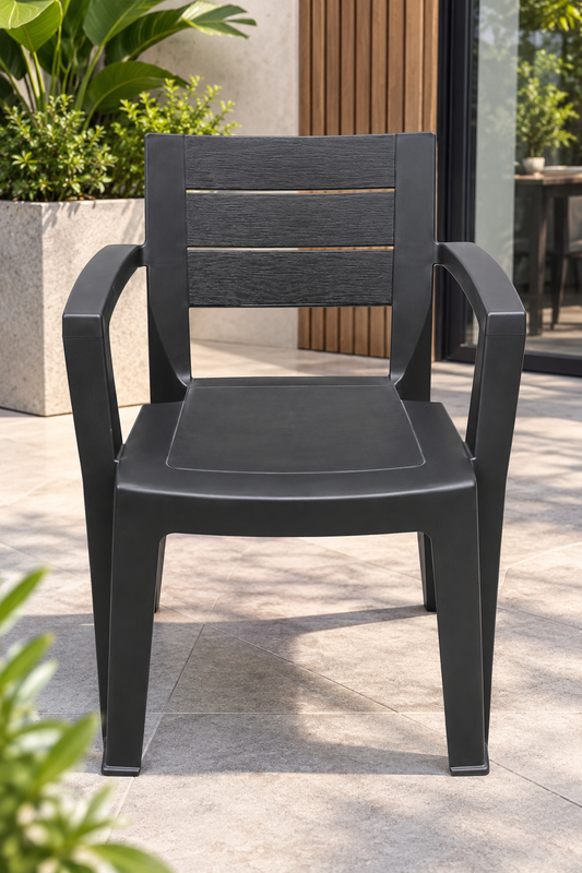 Silla Emma con posabrazos Grafito